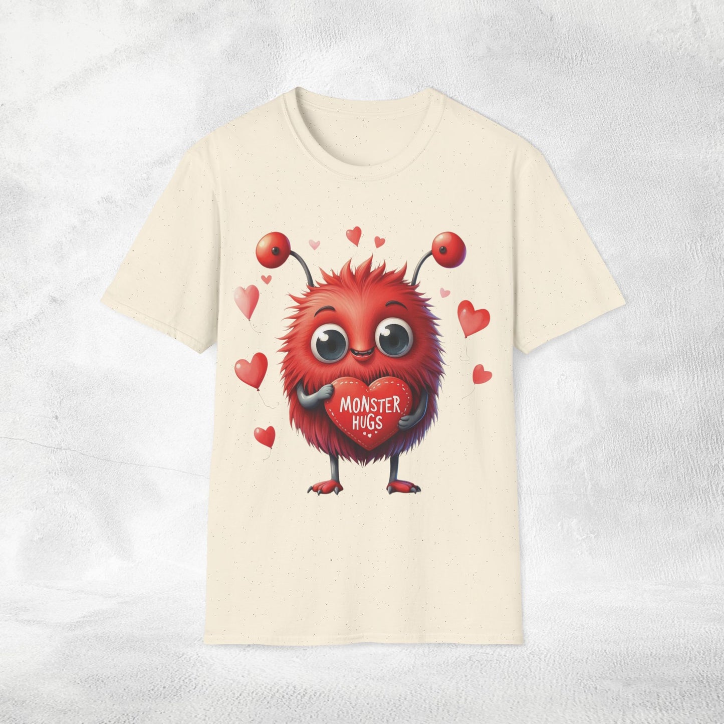 Unisex couples t-shirt valentine monster