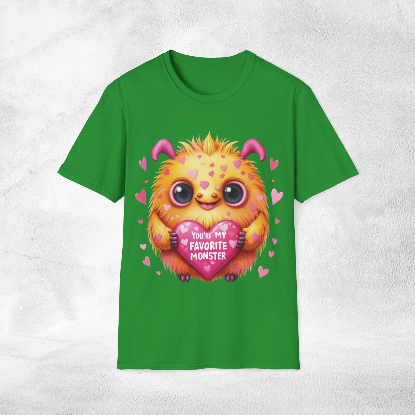 Unisex couples t-shirt valentine monster