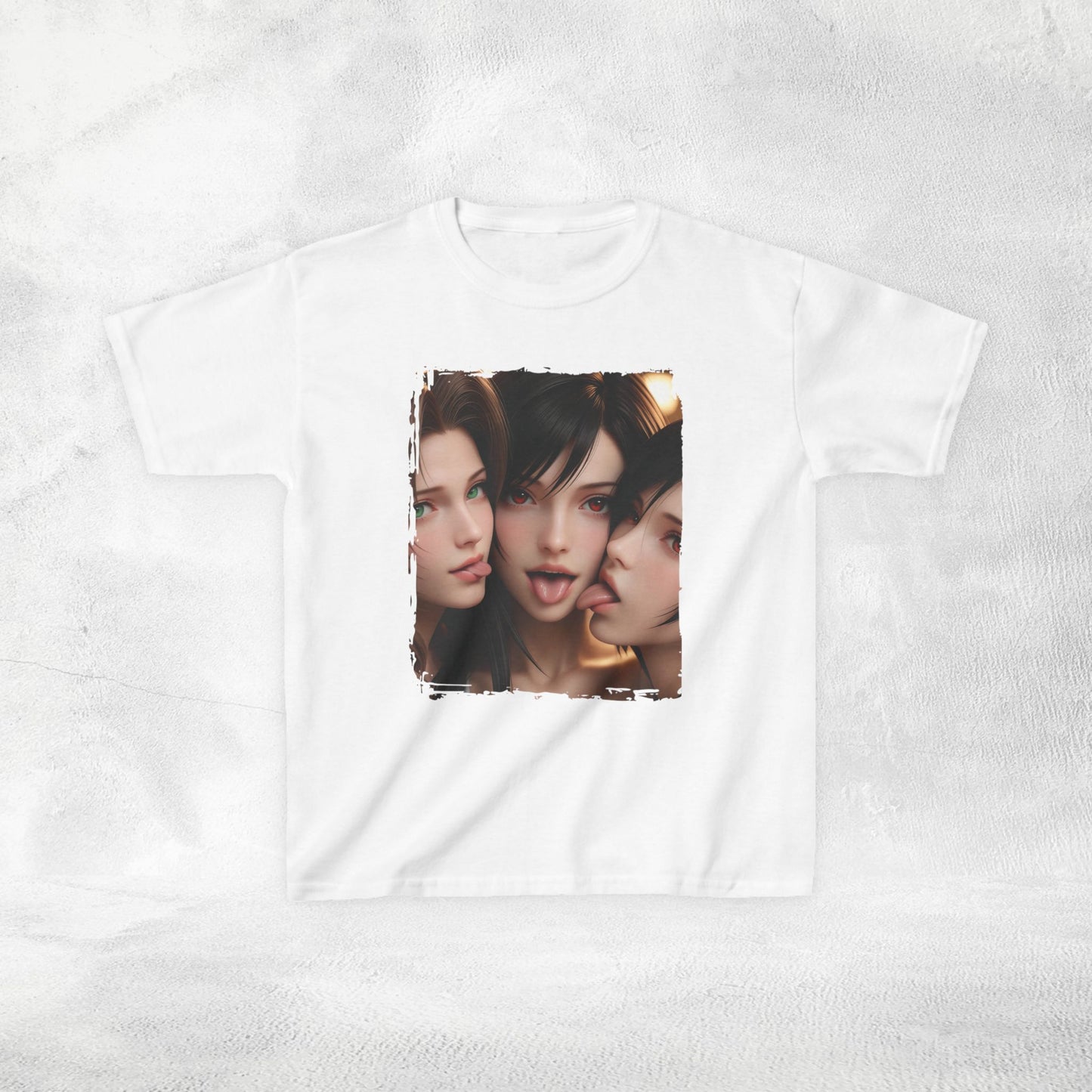Kids  gaming shirt Final Fantasy Tifa Lockhart and Aerith Gainsborough Yuffie Kisaragi