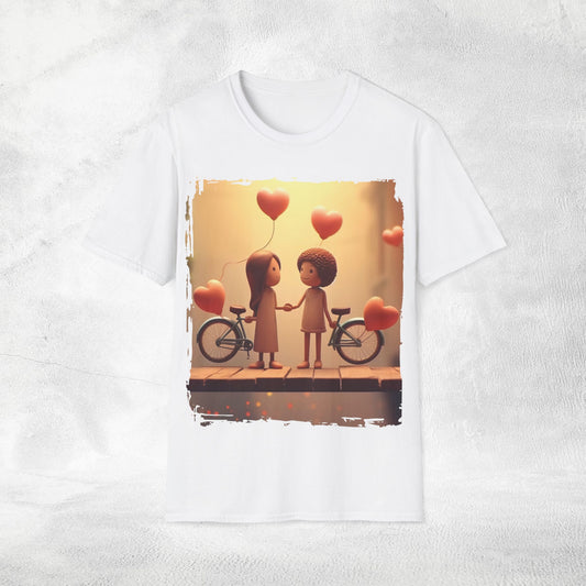 Unisex couples T-Shirt hearts