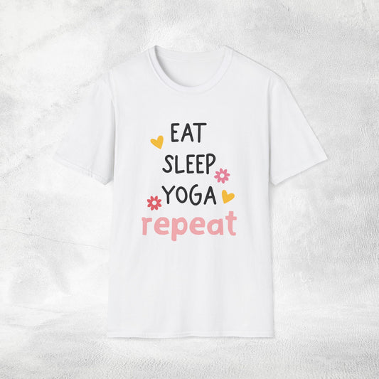 Women's yoga shirt eat sleep yoga repeat