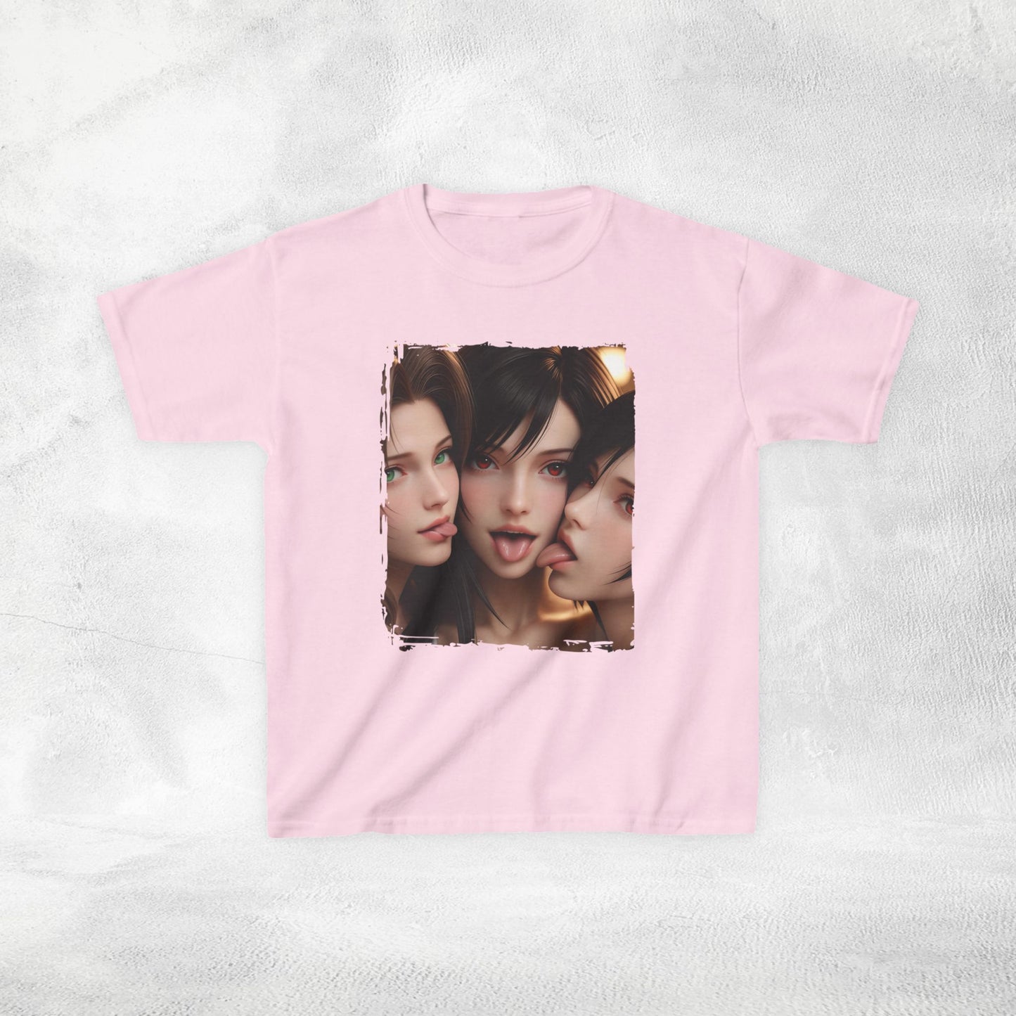Kids  gaming shirt Final Fantasy Tifa Lockhart and Aerith Gainsborough Yuffie Kisaragi