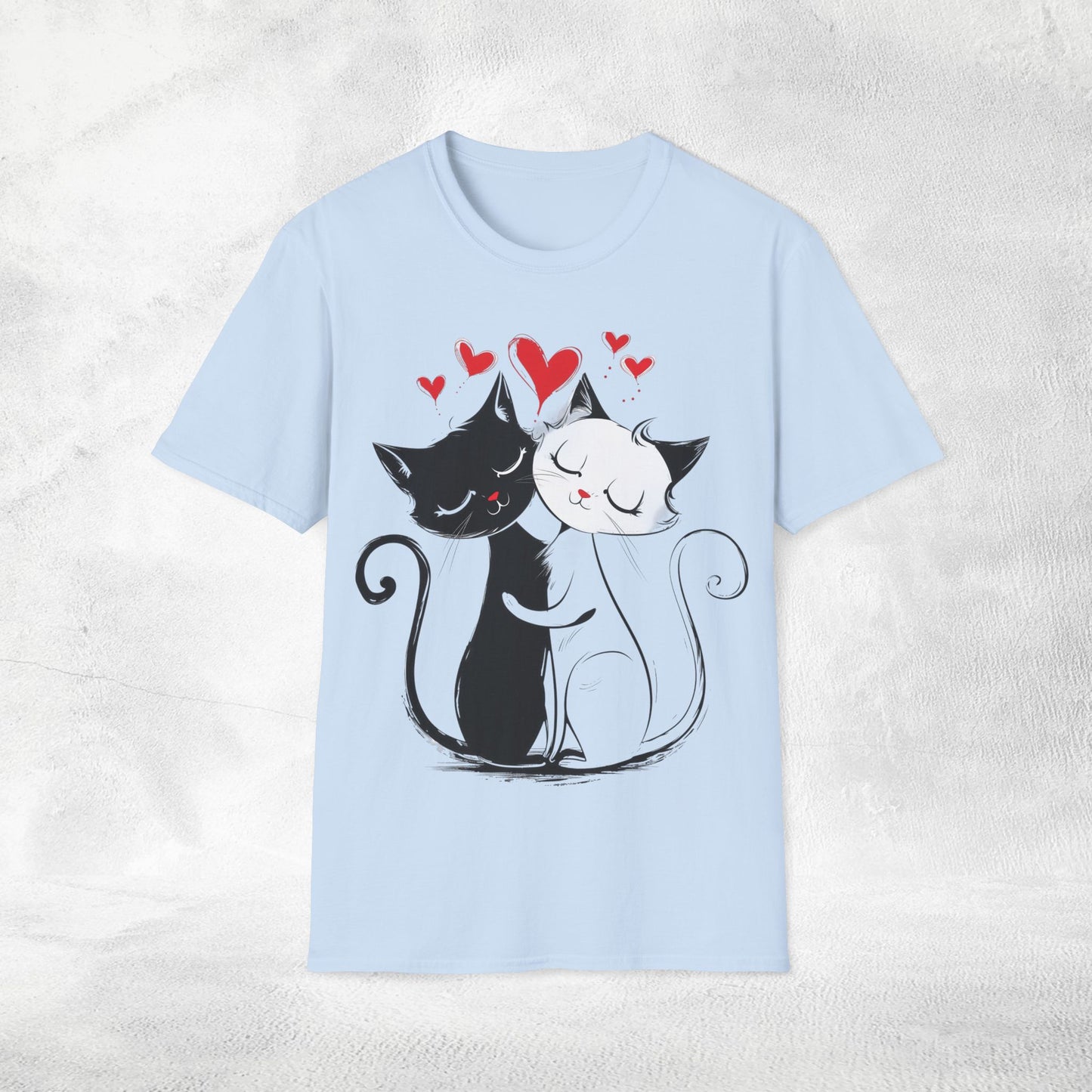Unisex couples T-Shirt loving cats