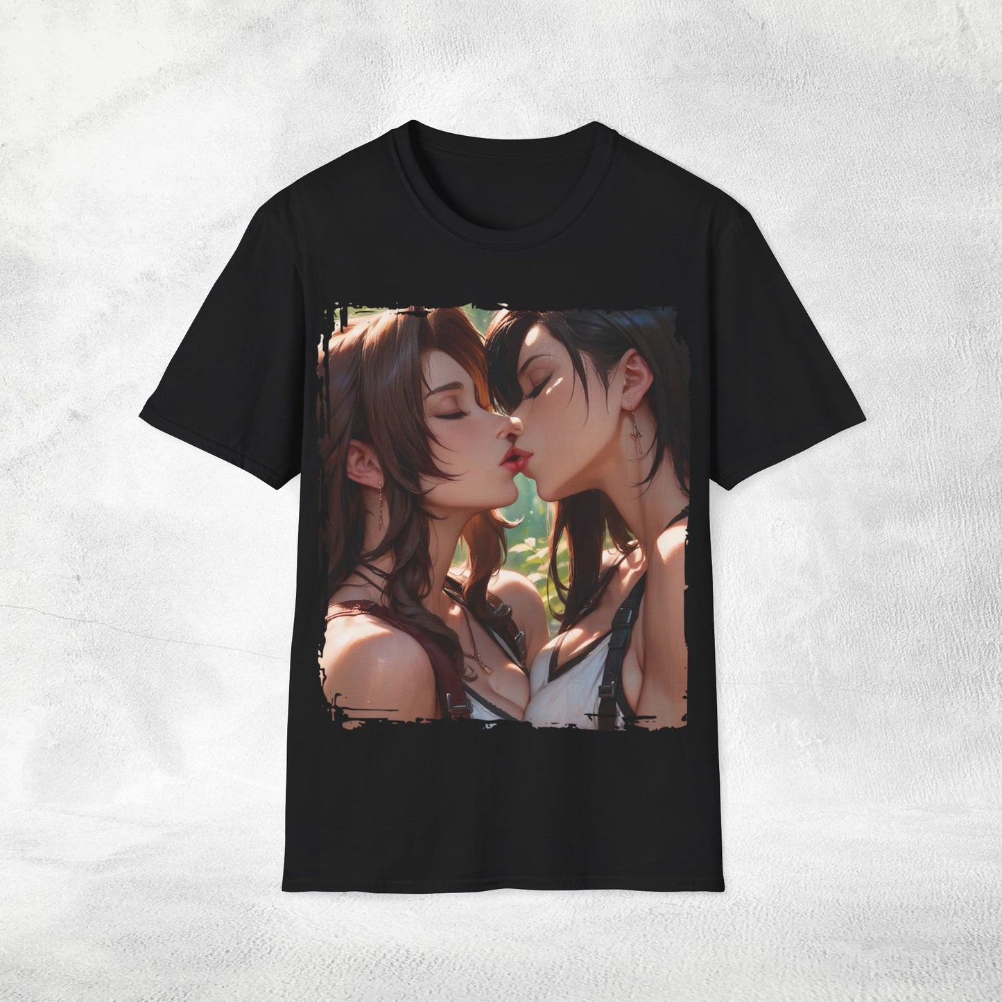 Unisex Gaming shirt Final Fantasy  Aerith Gainsborough and Tifa Lockhart lesbian