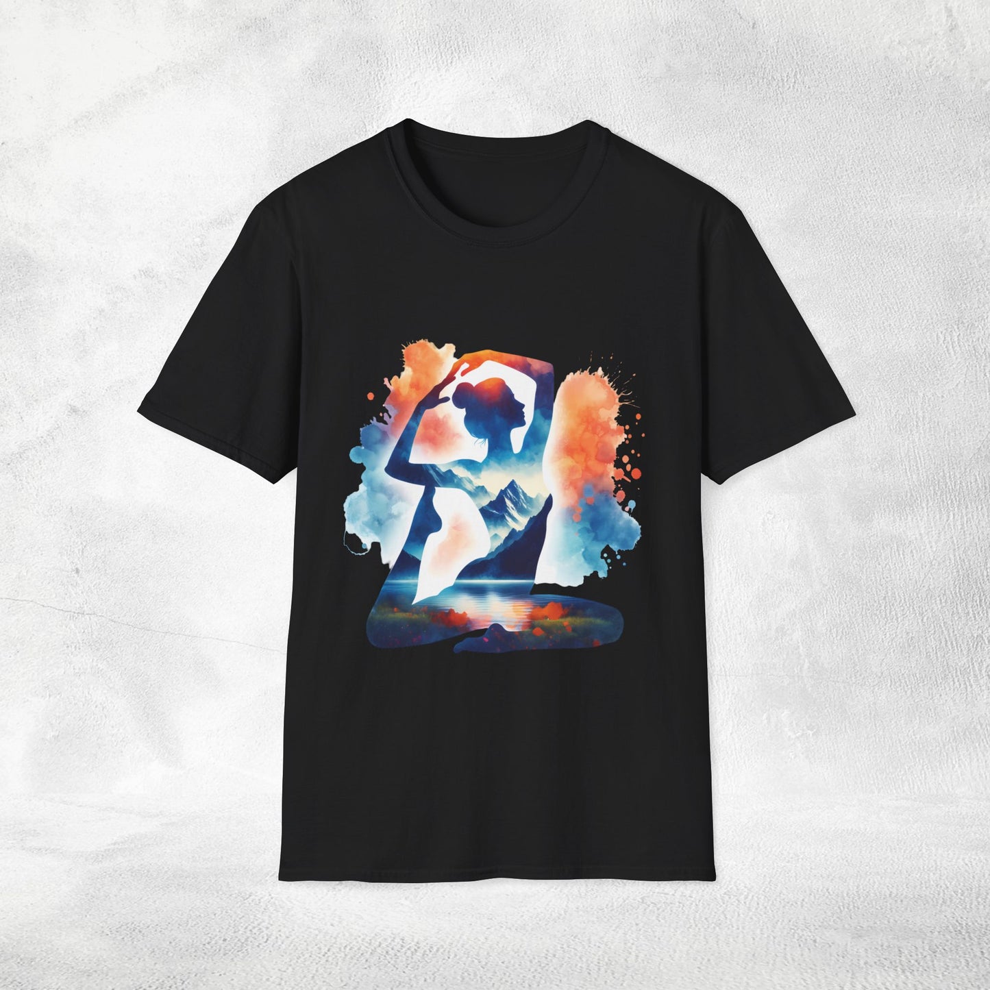 Womens yoga shirt meditate pose