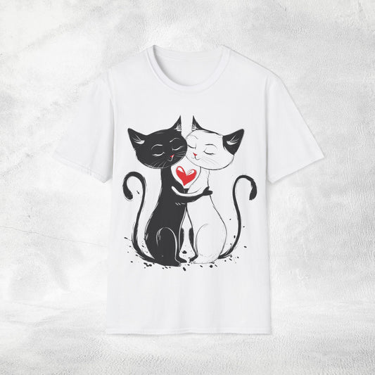 Unisex couples T-Shirt loving cats
