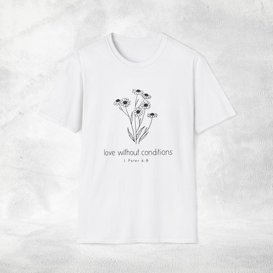 Women's Slogan T-shirt love without conditions