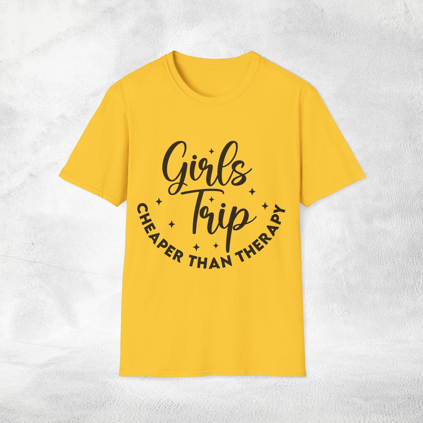 women's shirt girls trip cheaper than therapy