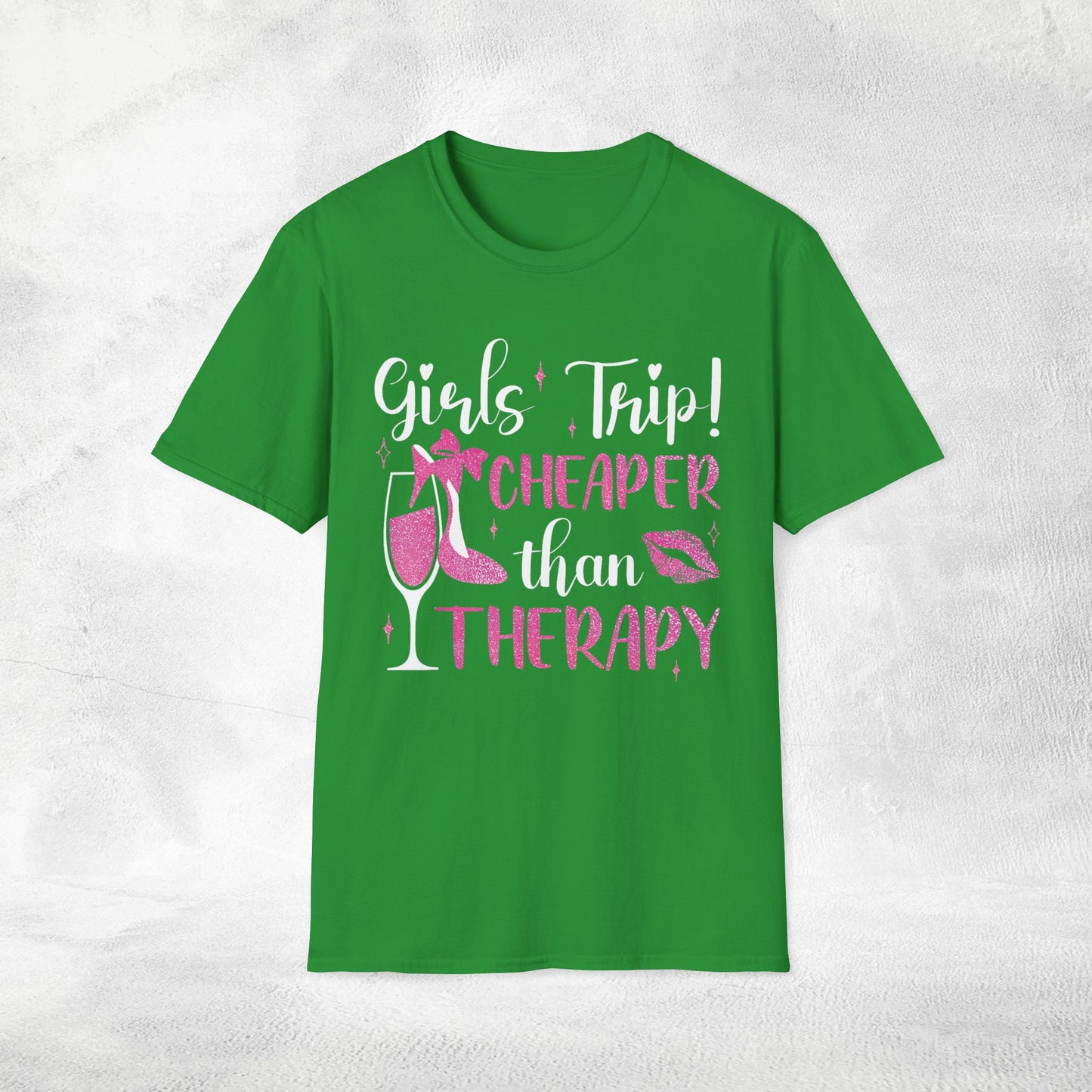 women shirt girls trip cheaper than therapy