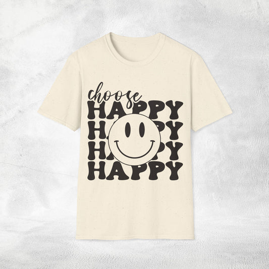 Women's Slogan T-shirt choose happy