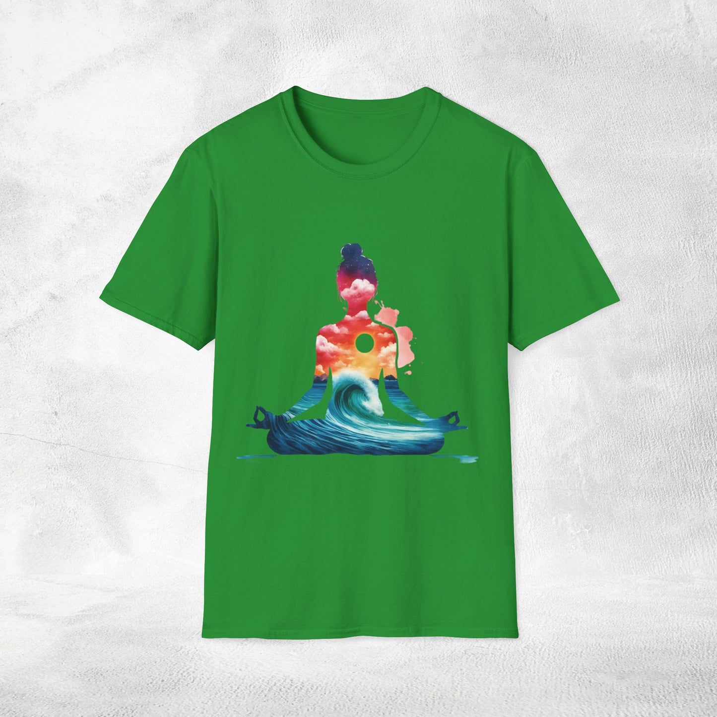 Womens yoga shirt meditate pose
