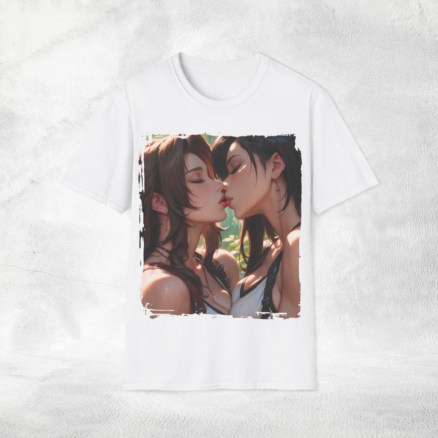 Unisex Gaming shirt Final Fantasy  Aerith Gainsborough and Tifa Lockhart lesbian
