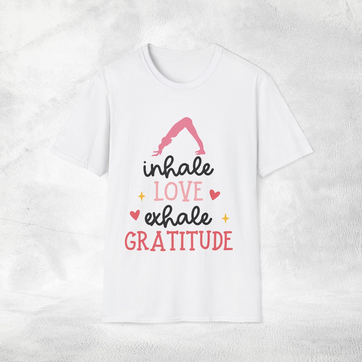 Women's yoga shirt inhale love exhale gratitude