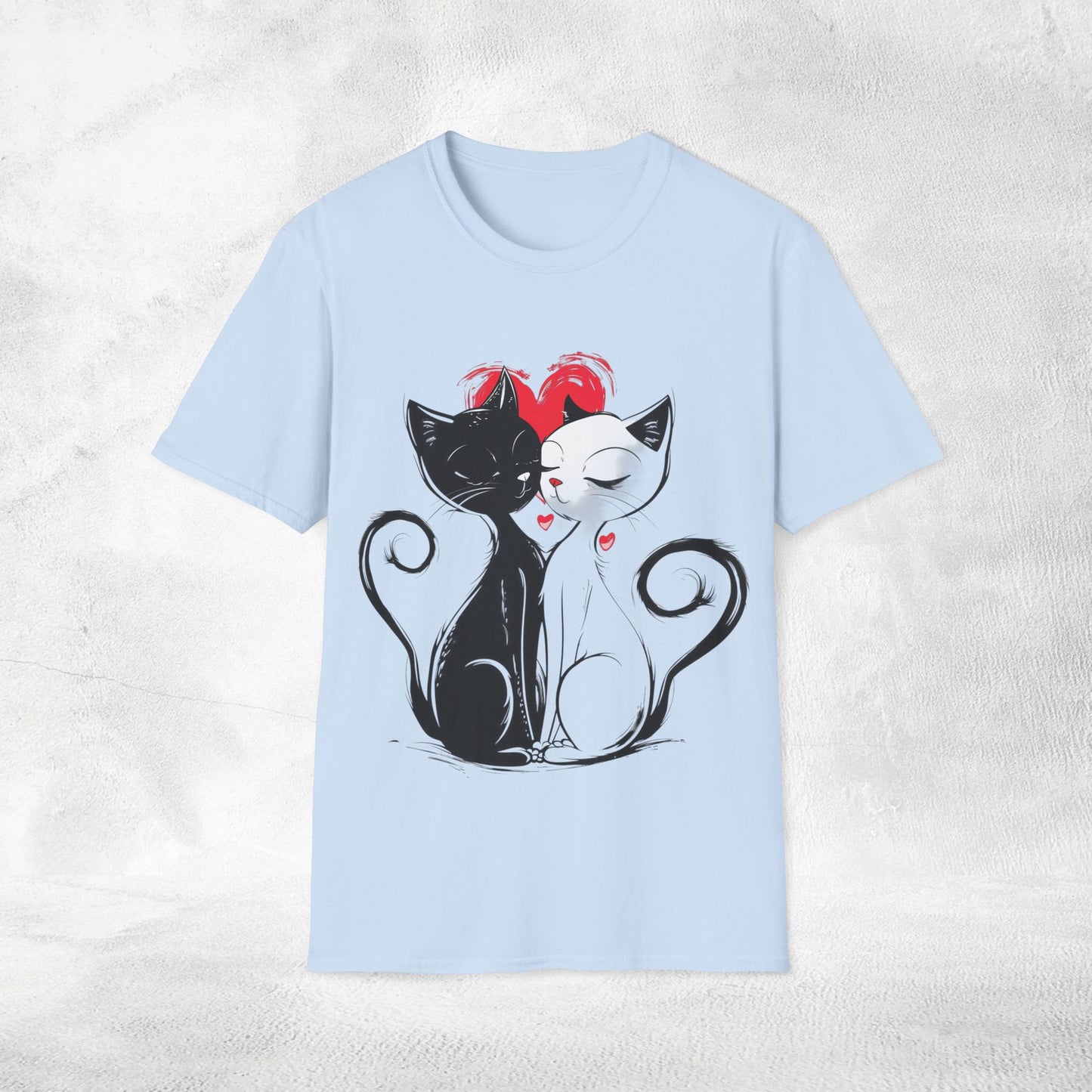 Unisex couples T-Shirt loving cats