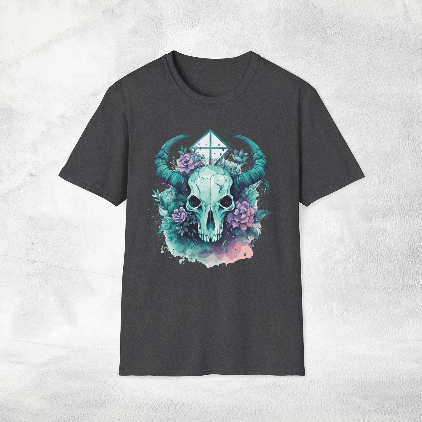 Unisex Gothic Shirt Pastel Baphomet Skull