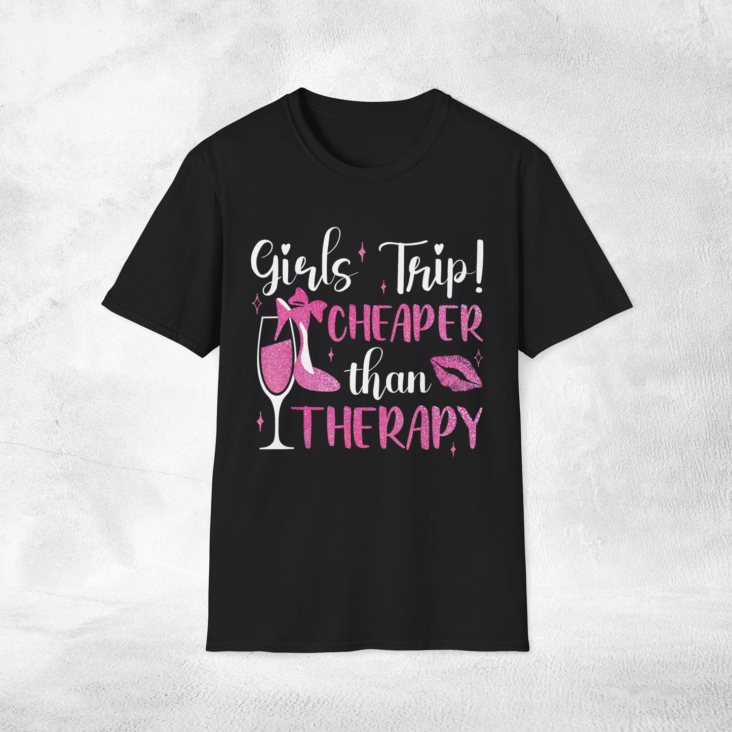 women shirt girls trip cheaper than therapy