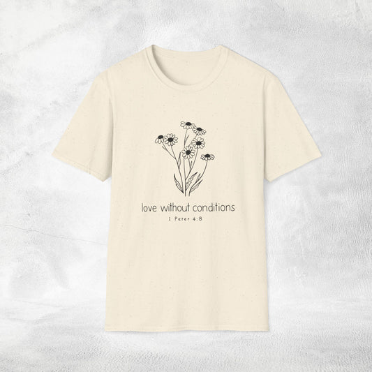 Women's Slogan T-shirt love without conditions