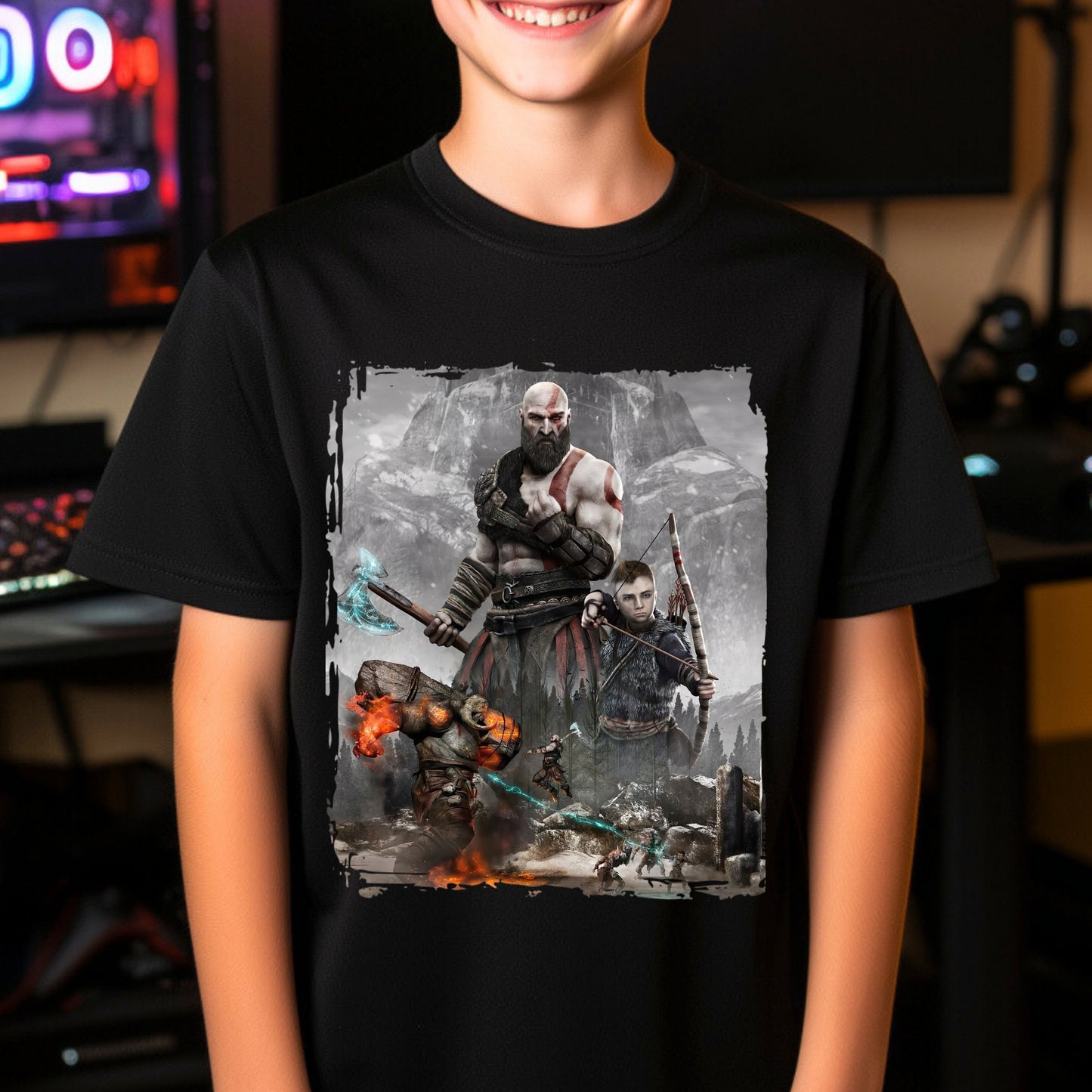 Kids gaming shirt Kratos